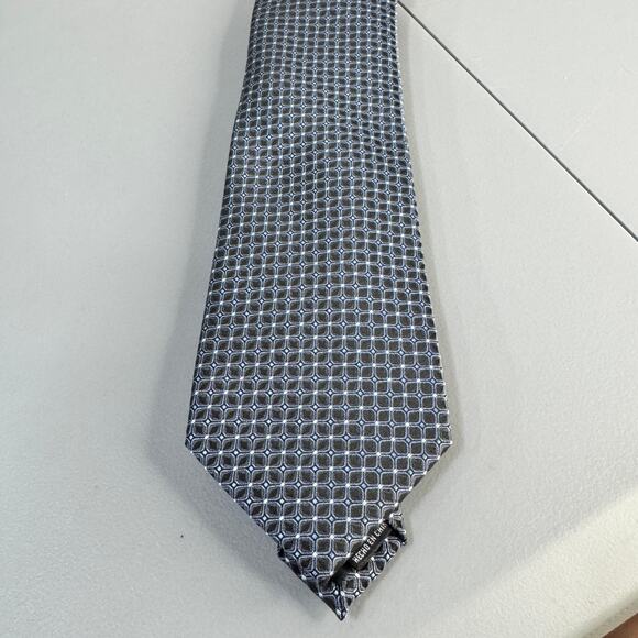 Perry Ellis Portfolio Mens Necktie Norton Neat Black Office Professional New - Picture 2 of 9